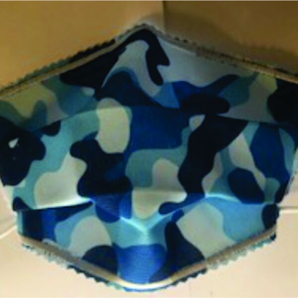 FACEMASK - NON-MEDICAL HOMEMADE MASK -2-PLY CLOTH - WASHABLE- CAMO BLUE Thumbnail