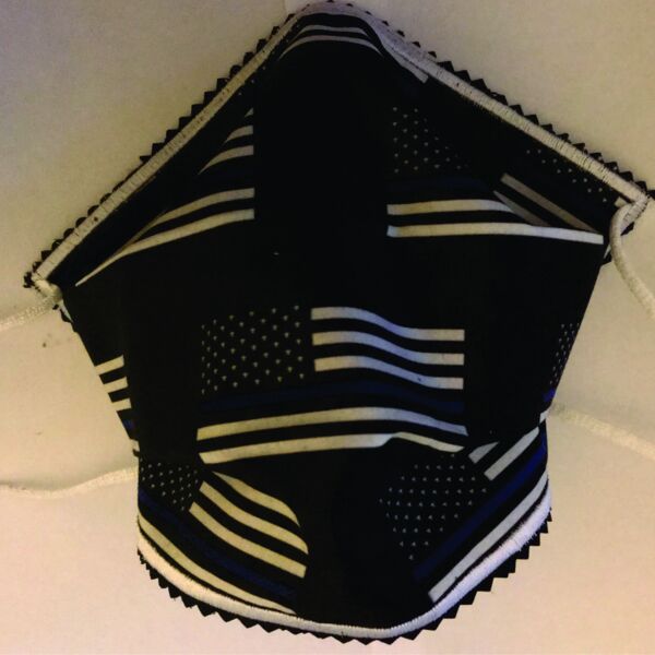 FACE MASK - NON-MEDICAL HOMEMADE MASK -2-PLY CLOTH - WASHABLE- Flag Thin Blue Line Thumbnail