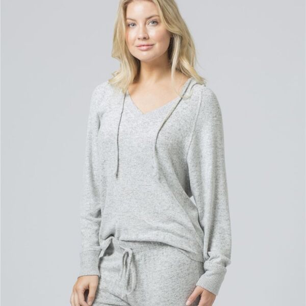 Sew N Stitches Women's Cuddle Fleece V-Neck Hooded Pullover Thumbnail